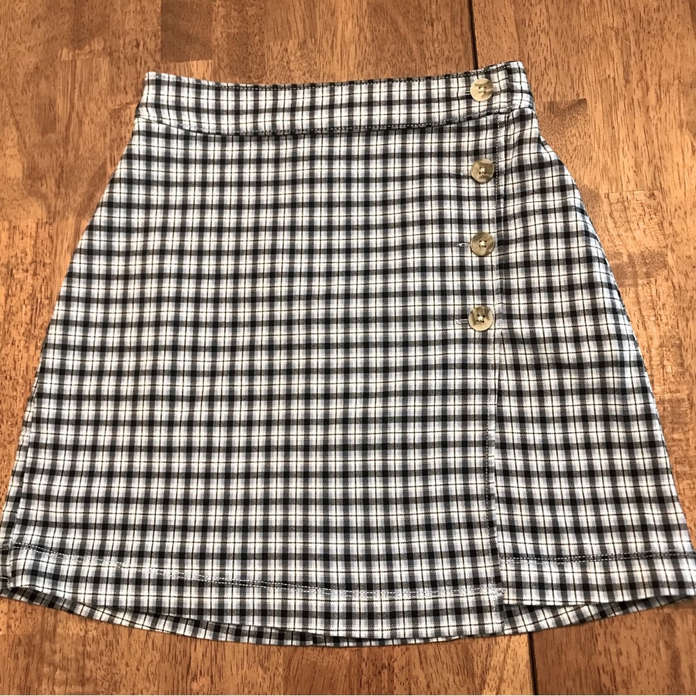 Hollister faux wrap blue plaid miniskirt. Size XS